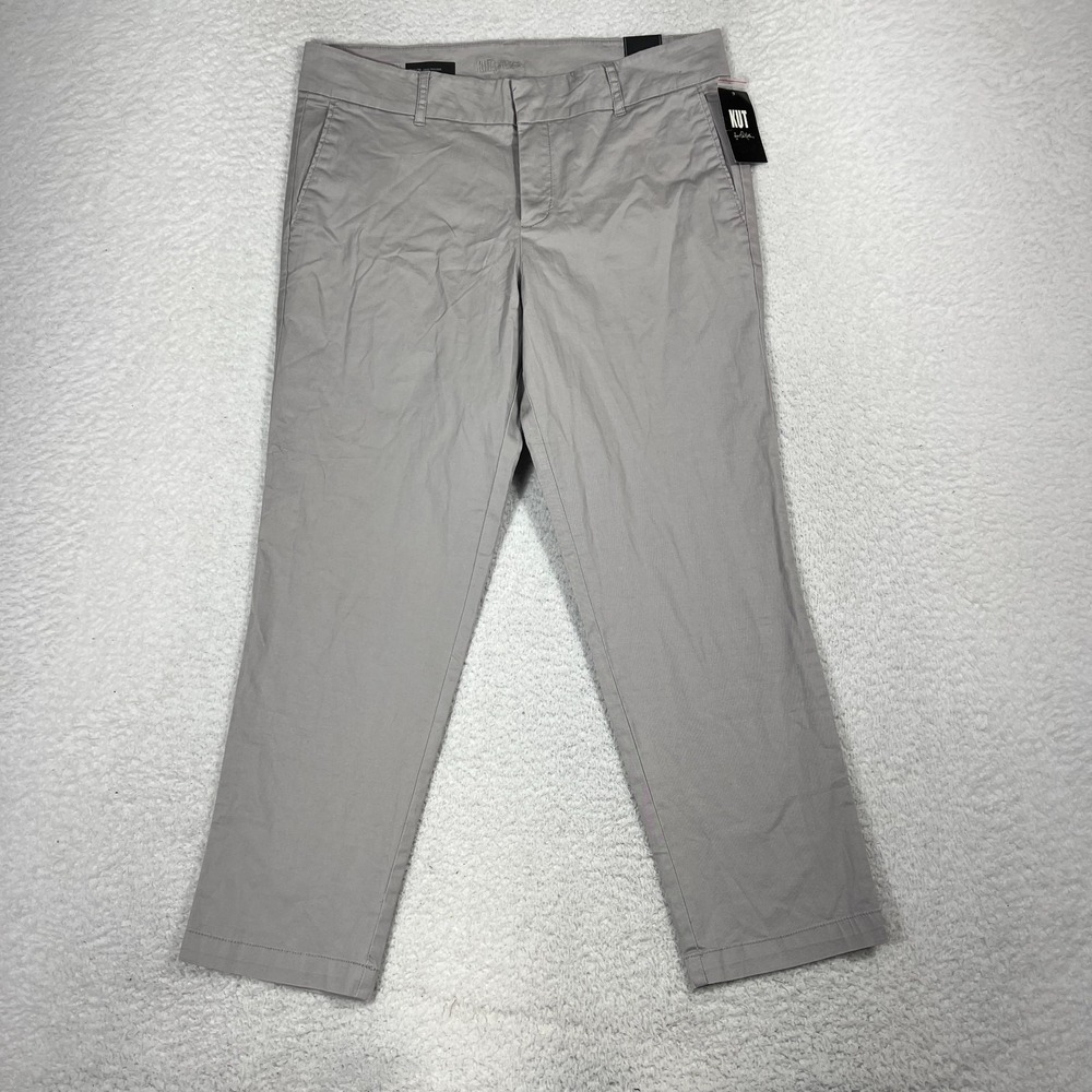 Kut from the Kloth Womens Taylor Crop Trouser Pant Lt Gray Size 10 (32.5x25.5)